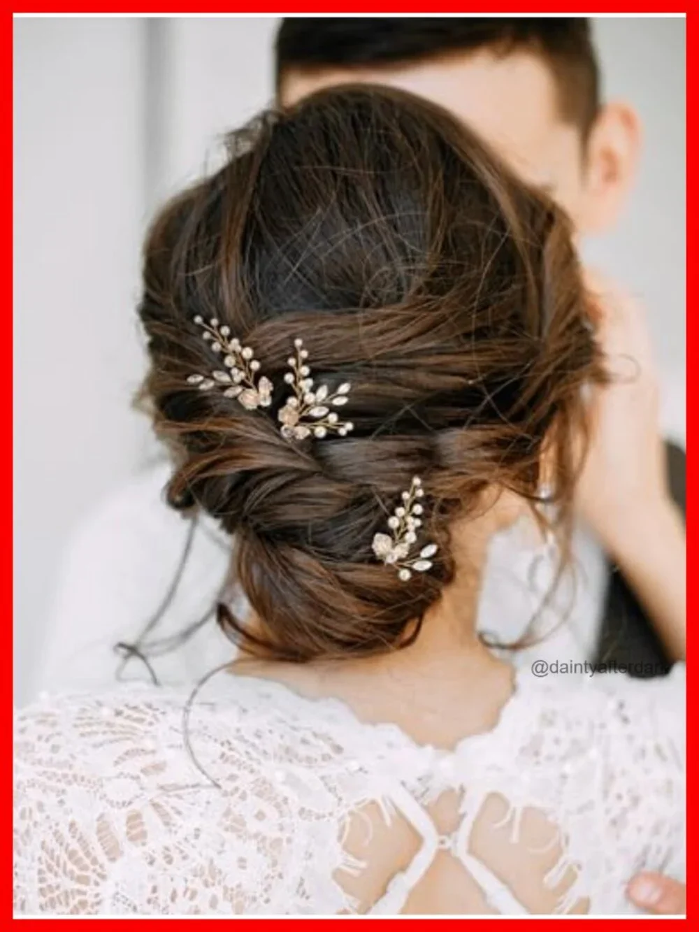 3-Piece Pearl Rhinestone Leaf Hair Pins Bridal Wedding Accessories